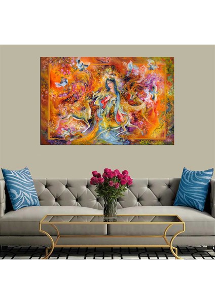 Dekoratif Baskı Doğa Ana Kanvas Tablo