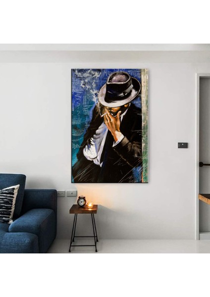Dekoratif Renkli Ayakta Erkek Kanvas Tablo