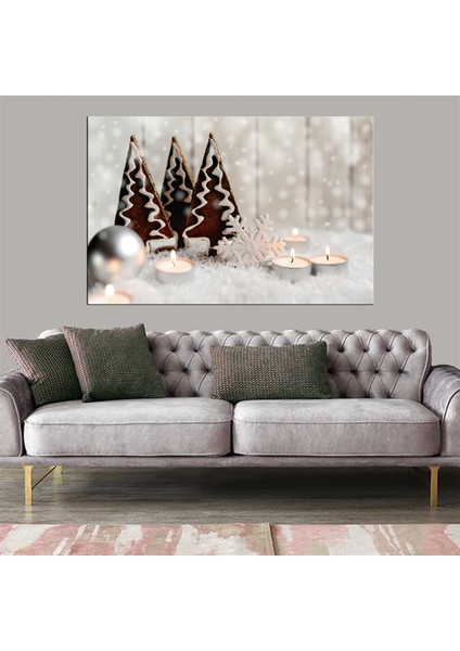 Dekoratif Baskı Kurabiye ve Mum Kanvas Tablo