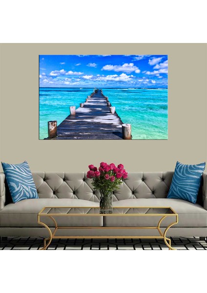 Dekoratif Baskı Deniz ve Iskele Kanvas Tablo