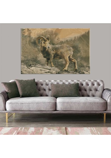 Dekoratif Baskı Antilop Kanvas Tablo