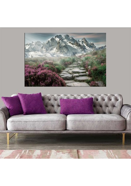 Dekoratif Baskı Dağ Yolu Kanvas Tablo