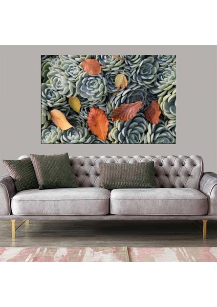 Dekoratif Baskı Sukulent Kanvas Tablo