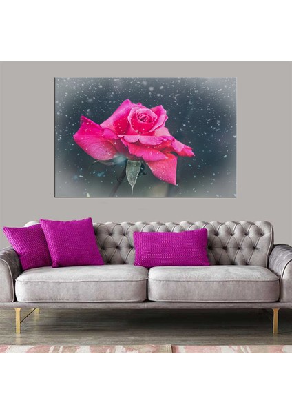 Dekoratif Çiçek Gül Kanvas Tablo