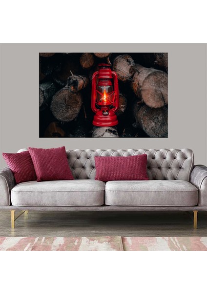 Dekoratif Baskı Dekoratif Kırmızı Lamba Kanvas Tablo