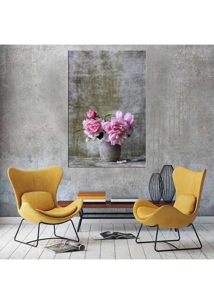 Dekoratif Baskı Vazoda Çiçekler Kanvas Tablo
