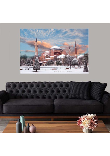Dekoratif Baskı Karlı Ayasofya Kanvas Tablo