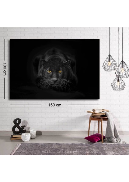 Dekoratif Siyah Leopar Kanvas Tablo