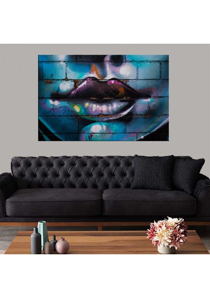 Dekoratif Baskı Kadın Yüz Kanvas Tablo