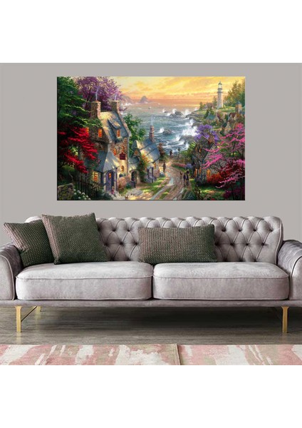 Dekoratif Baskı Illüstrasyon Ev Kanvas Tablo