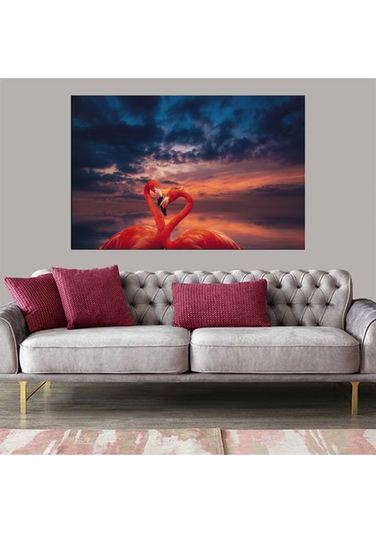 Dekoratif Baskı Kuğular Kanvas Tablo