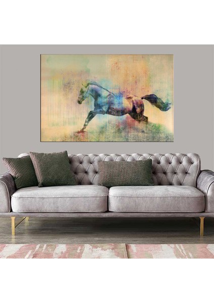 Dekoratif Baskı Illüstrasyon Popart At Kanvas Tablo