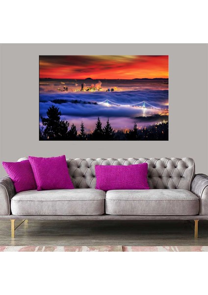 Dekoratif Baskı Karlar Için Köprü Kanvas Tablo