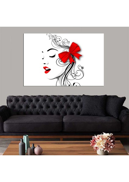 Dekoratif Baskı Face Line Kanvas Tablo