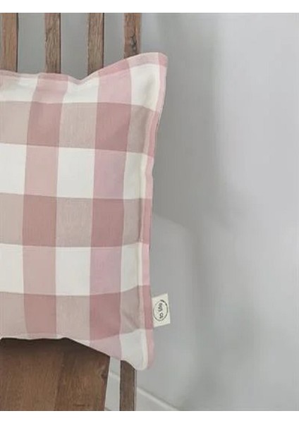 Pembe Büyük Kareli Duck Keten Kırlent fiyatları