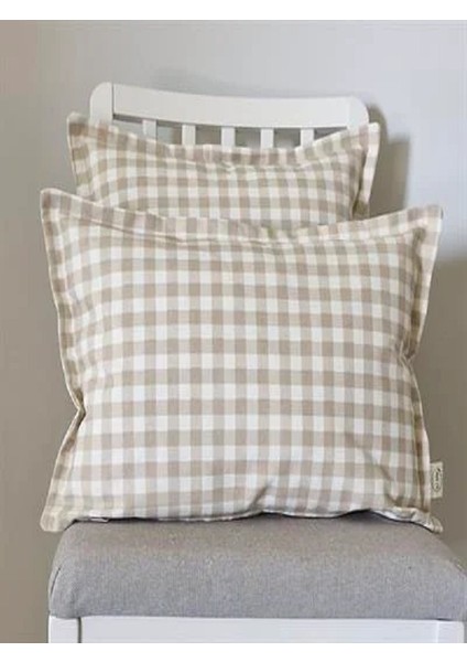 Vizon Küçük Kareli Duck Keten Kırlent