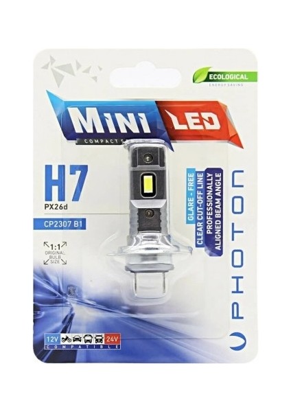 H7 Mini LED Oto Ampul Photon