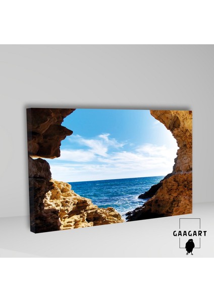 Tekli Yatay Kanvas Duvar Tablosu Kayalıklardan Deniz Manzarası fiyatları