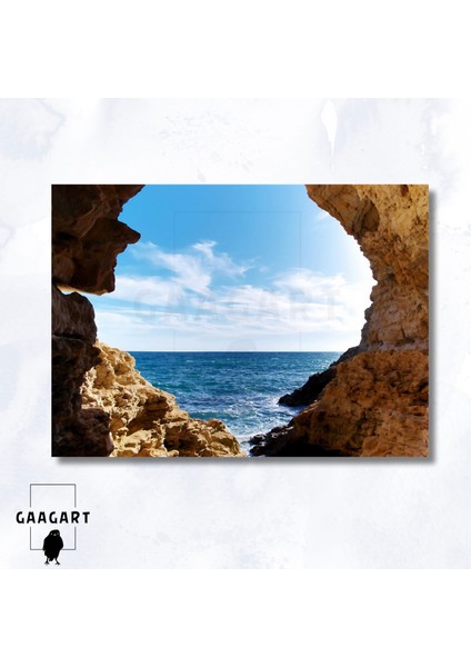 Tekli Yatay Kanvas Duvar Tablosu Kayalıklardan Deniz Manzarası modelleri