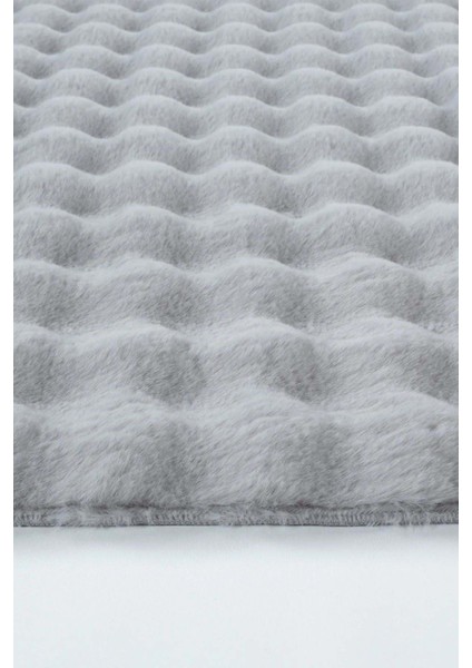 Açık Gri Yumuşak Bubble Kaymaz Özel Taban Peluş Halı Yolluk fiyatları