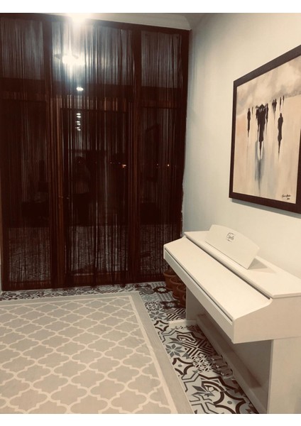 Ip Model Kahverengi Renk Ip Perde 180 cm En 280 cm Boy 2 mm Şeritler Halinde Hazır Ip Perde