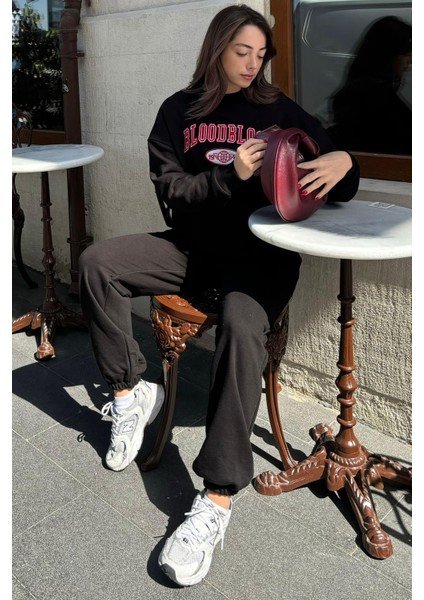 Siyah Bisiklet Yaka Alt Üst Eşofman Takım MG2213