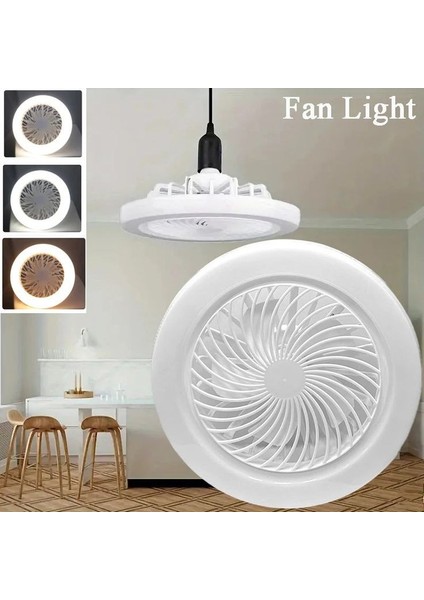 3 Işık Modlu, Dinlenebilir, 3 Fan Hızlı, Kumandalı, Pervaneli, 42 Watt Çok Kaliteli LED Fan Ampul,