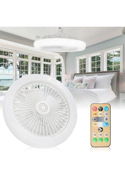 3 Işık Modlu, Dinlenebilir, 3 Fan Hızlı, Kumandalı, Pervaneli, 42 Watt Çok Kaliteli LED Fan Ampul,