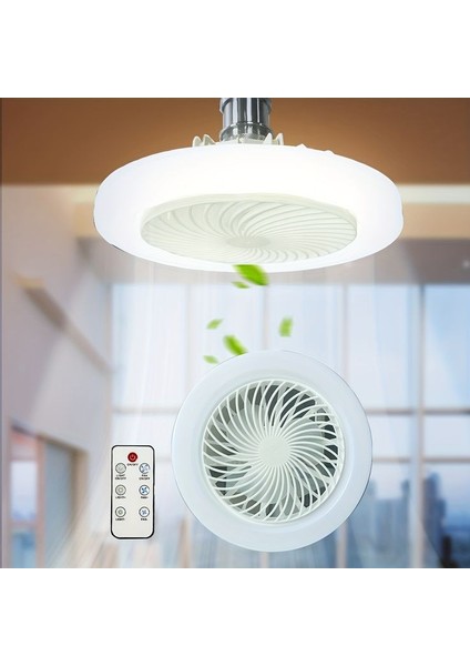 3 Işık Modlu, Dinlenebilir, 3 Fan Hızlı, Kumandalı, Pervaneli, 42 Watt Çok Kaliteli LED Fan Ampul,