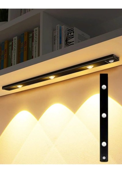 40 cm Harekete Duyarlı Led, Sensörlü - Sensörsüz Kullanılabilir USB Şarj Dim Edilebilir Taşınabilir Mutfak, Dolap, Gece Lambası