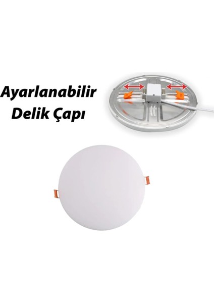 6 Adet 36 Watt, Beyaz Işık, Delik Çapı Ayarlanabilir Modern Tavan Armatürü Çok Kaliteli Tavan Apliği