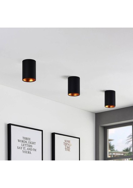 10 x 6 cm Metal Kasa 7 Watt Günışığı GU10 Duy Sıva Üstü Tavan Armatür Dekoratif Metal Tavan Aplik
