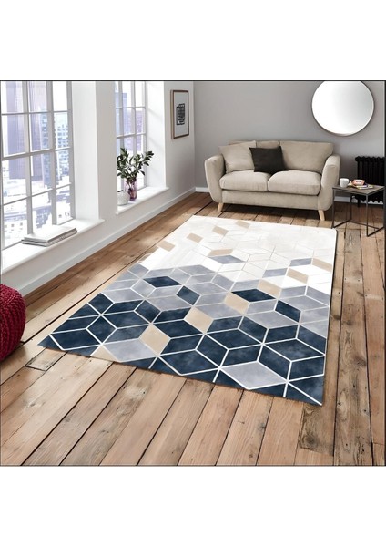 Pudra Piramit Model Ipek Kadife Halı Örtüsü 6m2-200x300