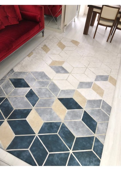 Pudra Piramit Model Ipek Kadife Halı Örtüsü 6m2-200x300