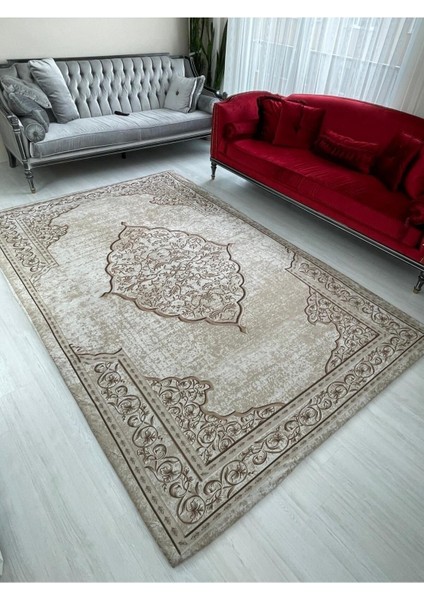 Osmanlı Model Ipek Kadife Lastikli Halı Örtüsü 9m2-250x350