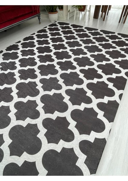 Modern Desen Ipek Kadife Lastikli Halı Örtüsü/Kılıfı 4m2-160x230