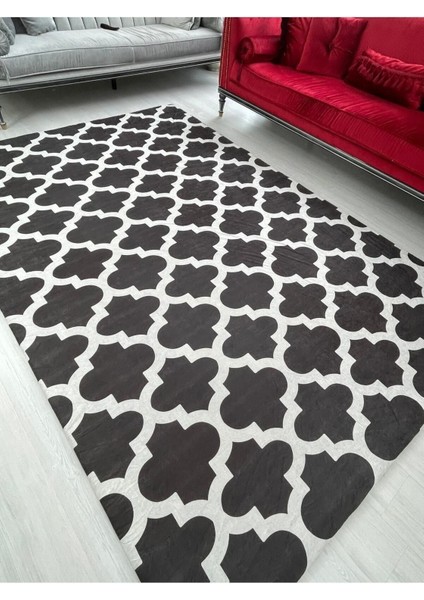 Modern Desen Ipek Kadife Lastikli Halı Örtüsü/Kılıfı 4m2-160x230