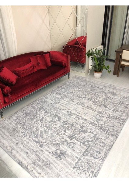 Modern Desen Lastikli Kadife Halı Örtüsü 6m2-200x300