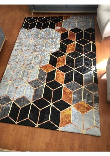 Piramit Model Ipek Kadife Lastikli Halı Örtüsü 6m2-200x300