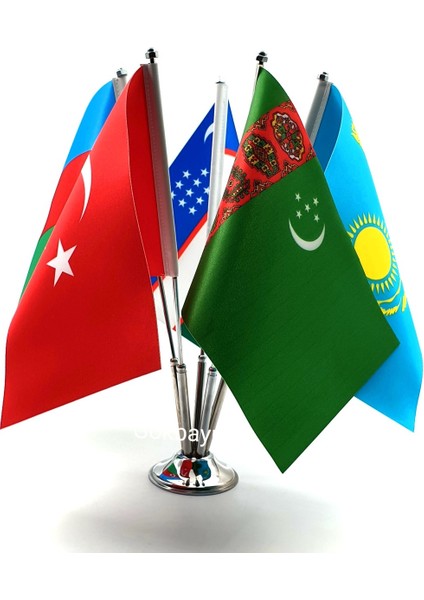 Krom Beşli (5li) Masa Bayrağı