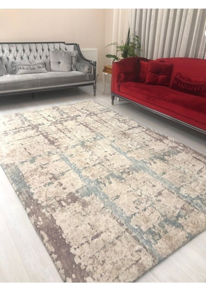 Modern Desen Lastikli Kadife Halı Örtüsü 6 M2 -200x300