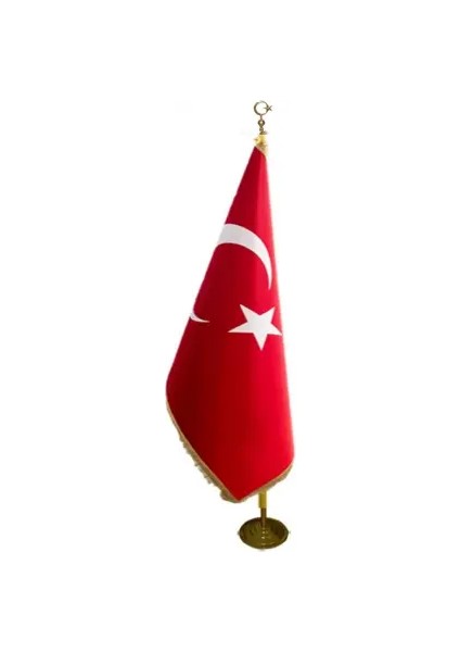 Pirinç Fimli Makam BAYRAĞI-245 cm (Simli)