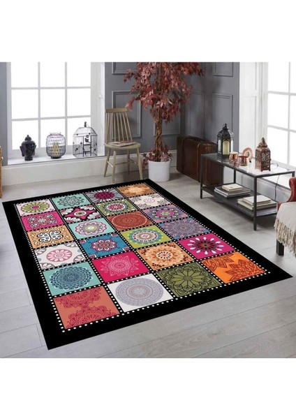 Patchwork Model Lastikli Halı Örtüsü 4 M2- 160x230