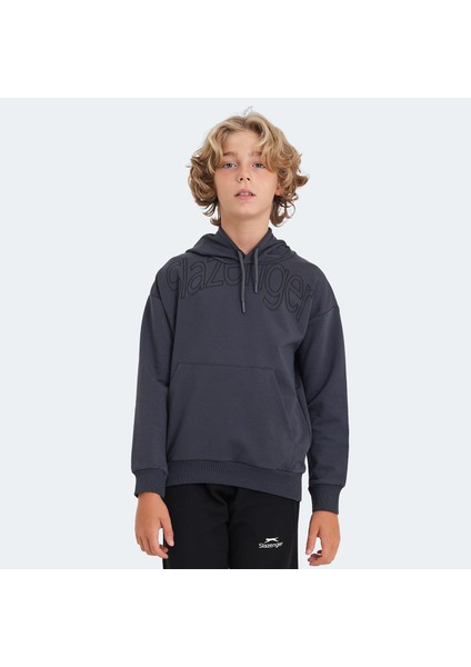 LETTO Unisex Çocuk Sweatshirt Koyu Gri