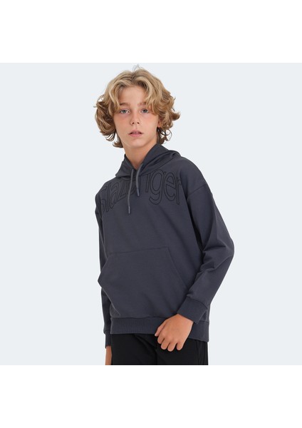 LETTO Unisex Çocuk Sweatshirt Koyu Gri modelleri