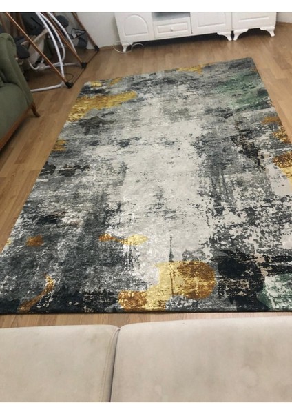 Sarı Jet Model Ipek Kadife Lastikli Halı Örtüsü 4 M2 - 160x230