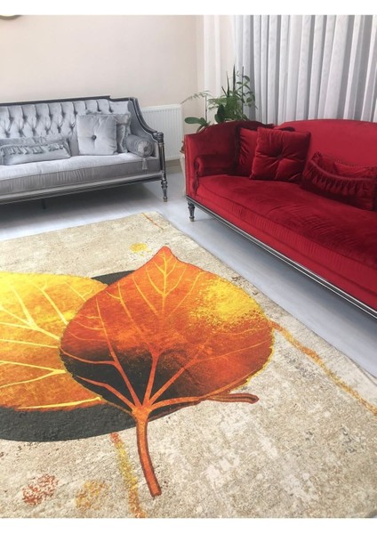 Yeni Desen 3d Yaprak Model Kadife Halı Örtüsü 4 M2 - 160x230