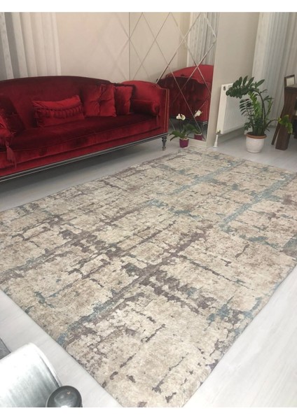 Modern Desen Lastikli Kadife Halı Örtüsü ( 4 M2 ) 160x230