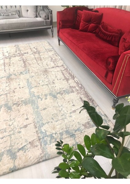 Modern Desen Lastikli Kadife Halı Örtüsü ( 4 M2 ) 160x230