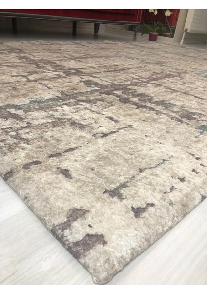 Modern Desen Lastikli Kadife Halı Örtüsü ( 4 M2 ) 160x230